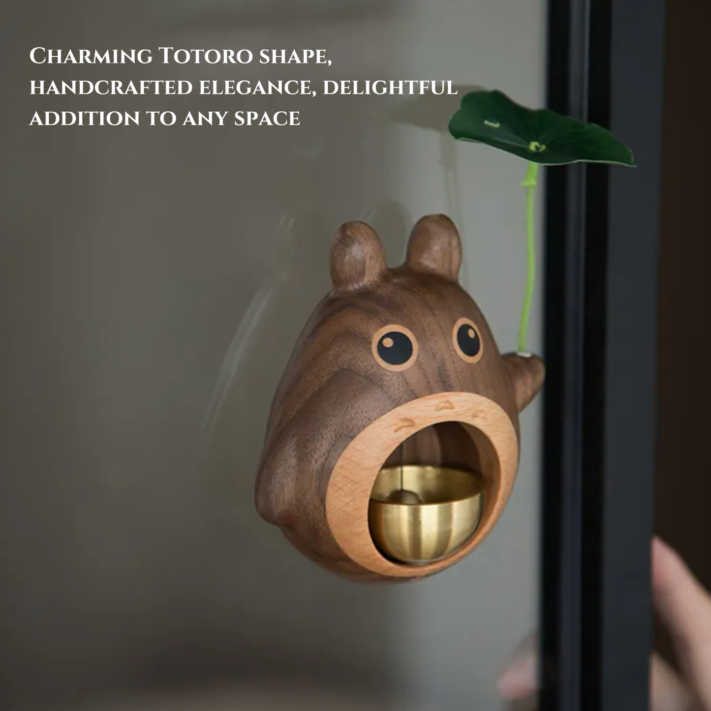 Totoro Wood Door Bell Black Walnut Cartoon Dopamine Wind Chime