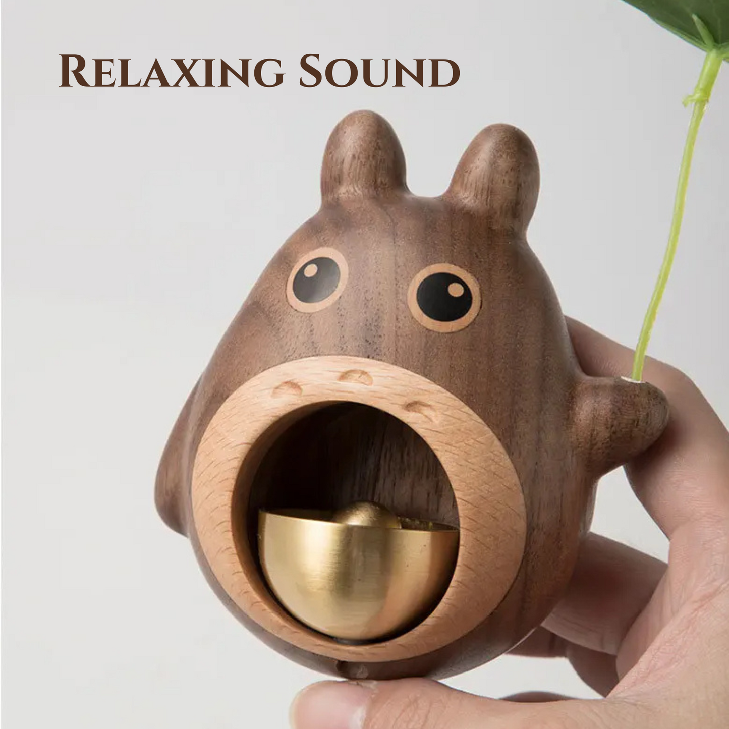 Totoro Wood Door Bell Black Walnut Cartoon Dopamine Wind Chime