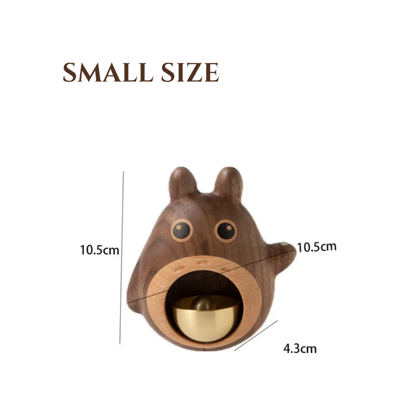 Totoro Wood Door Bell Black Walnut Cartoon Dopamine Wind Chime