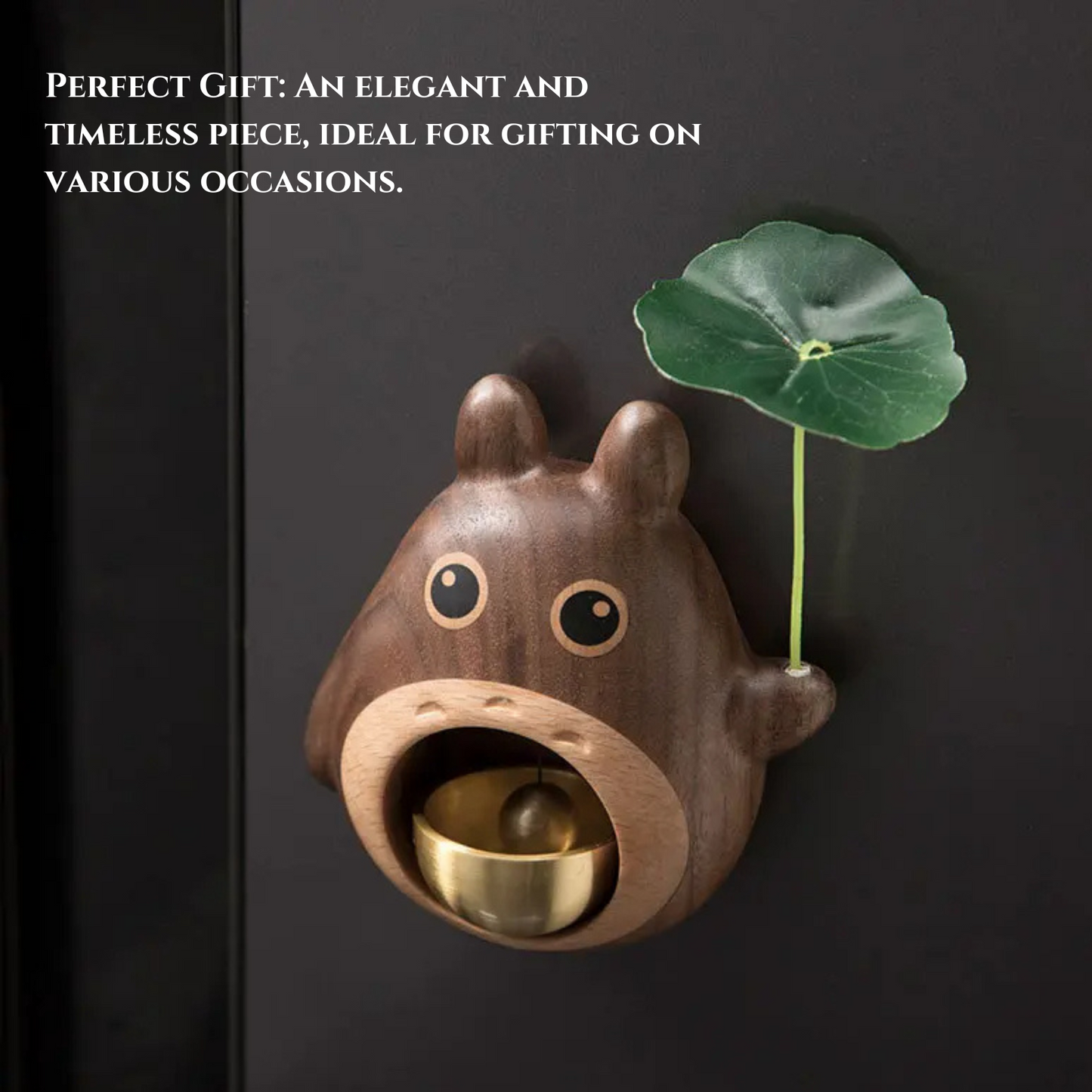 Totoro Wood Door Bell Black Walnut Cartoon Dopamine Wind Chime