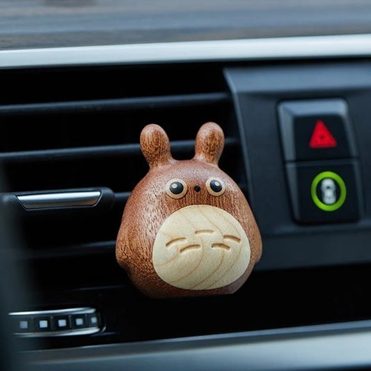 Wood Car Aromatherapy Diffuser - Totoro Design | Cute Wooden Car Air Freshener (oil not included)