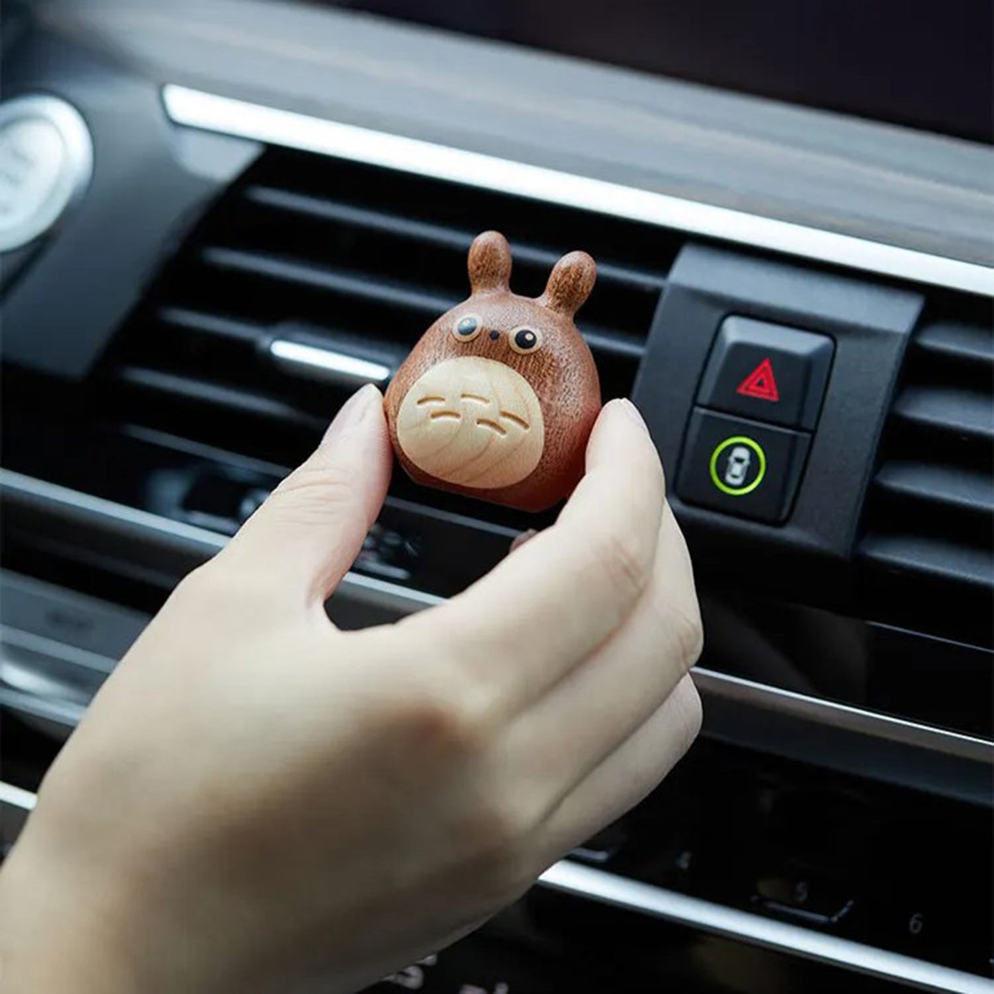 Wood Car Aromatherapy Diffuser - Totoro Design | Cute Wooden Car Air Freshener (oil not included)