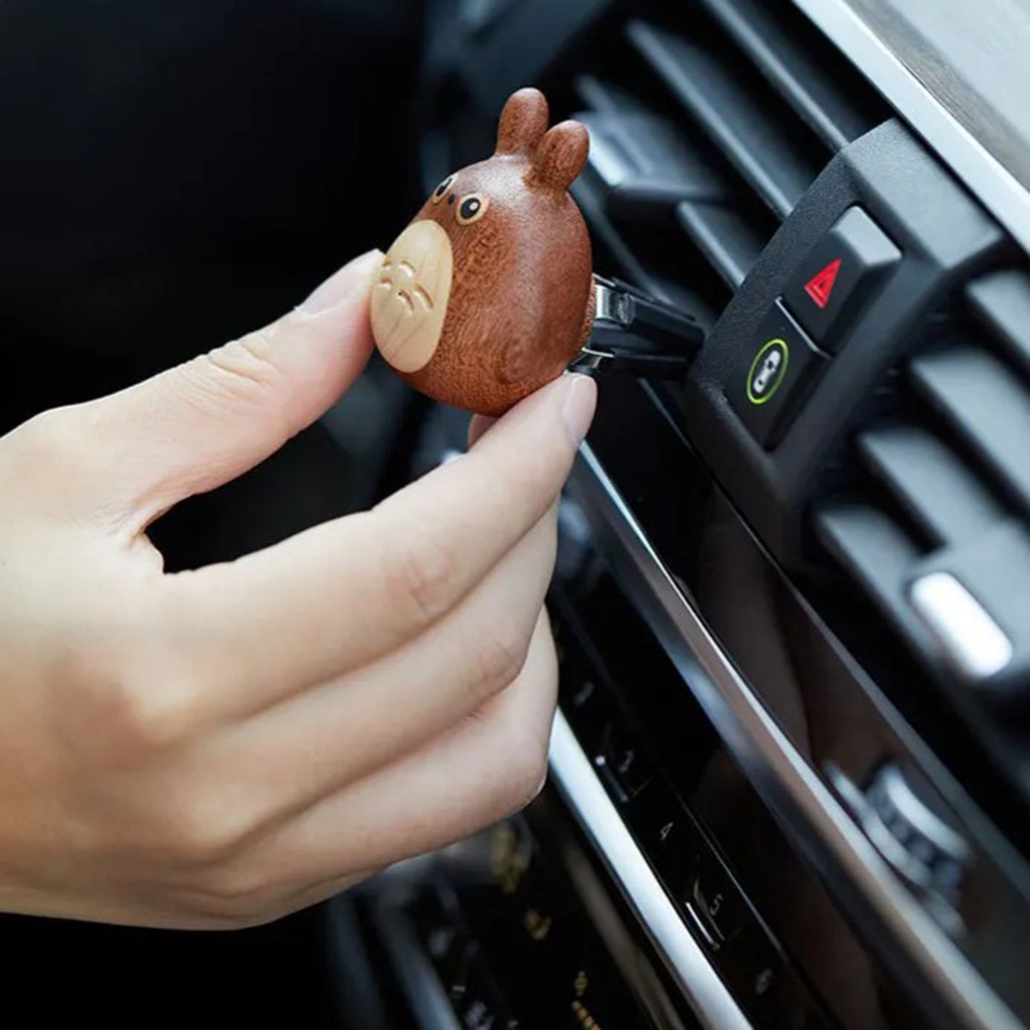 Wood Car Aromatherapy Diffuser - Totoro Design | Cute Wooden Car Air Freshener (oil not included)