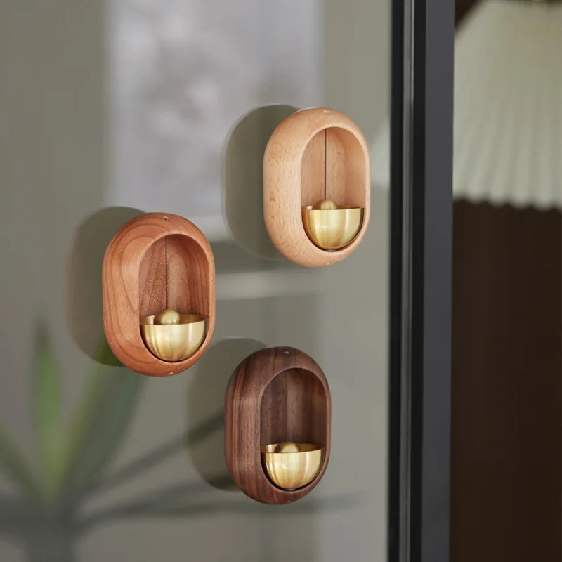 NADEnVIE Wooden Doorbell Bird Bell Wind Chimes Wireless Wood Door Bell for Home Creative Entrance Door Bell